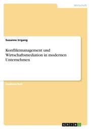 Cover von Konfliktmanagement und Wirtschaftsmediation in modernen Unternehmen