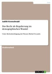 Cover von Das Recht als Regulierung im demographischen Wandel