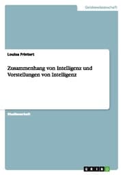 Cover von Zusammenhang von Intelligenz und Vorstellungen von Intelligenz