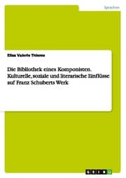 Cover von Die Bibliothek eines Komponisten.Kulturelle, soziale und literarische Einflüsse auf Franz Schuberts Werk