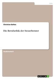 Cover von Die Berufsethik der Steuerberater
