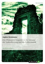 Cover von Das Phänomen Gespenst in der Literatur der Spätaufklärung und der Frühromantik