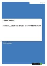 Cover von Blends.A creative means of word-formation