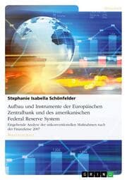 Cover von Aufbau und Instrumente der Europäischen Zentralbank und des amerikanischen Federal Reserve System