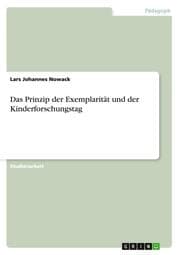 Cover von Das Prinzip der Exemplarität und der Kinderforschungstag