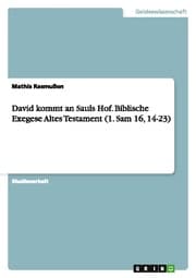 Cover von David kommt an Sauls Hof.Biblische Exegese Altes Testament (1.Sam 16,14-23)