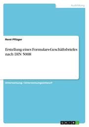 Cover von Erstellung eines Formulars-Geschäftsbriefes nach DIN 5008