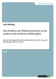 Cover von Das Problem der Willensschwäche in der antiken und modernen Philosophie