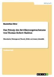Cover von Das Prinzip des Bevölkerungswachstums von Thomas Robert Malthus