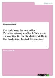 Cover von Die Bedeutung der kulturellen Zwischennutzung von Brachflächen und -immobilien für die Standortentwicklung. Das Saarbrücker Festival Perspectives