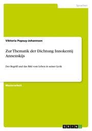 Cover von Zur Thematik der Dichtung Innokentij Annenskijs