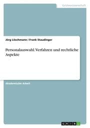 Cover von Personalauswahl. Verfahren und rechtliche Aspekte