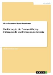 Cover von Einführung in die Personalführung. Führungsstile und Führungsinstrumente