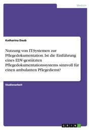 Cover von Nutzung von IT-Systemen zur Pflegedokumentation.Ist die Einführung eines EDV-gestützten Pflegedokumentationssystems sinnvoll für einen ambulanten Pflegedienst?