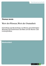 Cover von Wert des Wissens, Wert der Dummheit