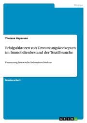 Cover von Erfolgsfaktoren von Umnutzungskonzepten im Immobilienbestand der Textilbranche
