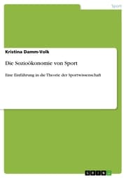 Cover von Die Sozioökonomie von Sport