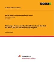 Cover von Meinungs-, Presse- und Rundfunkfreiheit und das Web 2.0. Art. 5 GG und File Hoster wie Dropbox