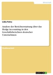 Cover von Analyse der Berichterstattung über das Hedge Accounting in den Geschäftsberichten deutscher Unternehmen