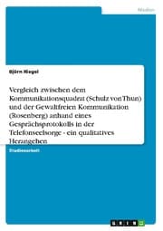 Cover von Vergleich zwischen dem Kommunikationsquadrat (Schulz von Thun) und der Gewaltfreien Kommunikation (Rosenberg) anhand eines Gesprächsprotokolls in der Telefonseelsorge - ein qualitatives Herangehen