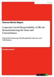 Cover von Corporate Social Responsibility (CSR) als Herausforderung für Staat und Unternehmen