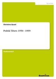 Cover von Politik Tibets 1950 - 1999