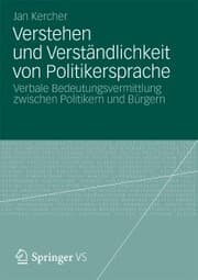 Cover von Verstehen und Verständlichkeit von Politikersprache