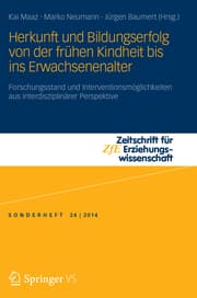 Cover von Herkunft und Bildungserfolg von der frühen Kindheit bis ins Erwachsenenalter