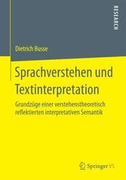 Cover von Sprachverstehen und Textinterpretation