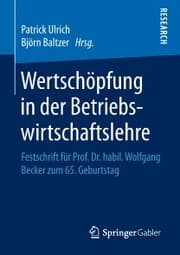 Cover von Wertschöpfung in der Betriebswirtschaftslehre