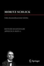 Cover von Moritz Schlick. Frühe erkenntnistheoretische Schriften