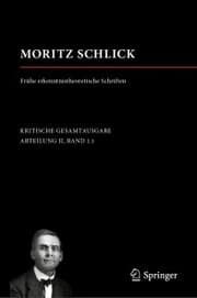 Cover von Moritz Schlick. Frühe erkenntnistheoretische Schriften
