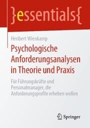 Cover von Psychologische Anforderungsanalysen in Theorie und Praxis