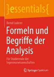Cover von Formeln und Begriffe der Analysis