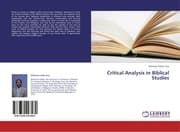 Cover von Critical Analysis in Biblical Studies