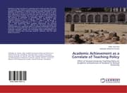 Cover von Academic Achievement as a Correlate of Teaching Policy