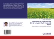 Cover von Synthesis of Slow Release Water soluble Multi-nutrient Brick