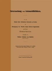 Cover von Untersuchung von Automobilkühlern