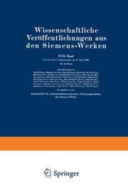 Cover von Wissenschaftliche Veröffentlichungen aus den Siemens-Werken