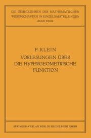 Cover von Vorlesungen über die Hypergeometrische Funktion