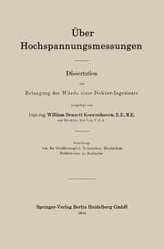 Cover von Über Hochspannungsmessungen