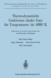 Cover von Thermodynamische Funktionen idealer Gase für Temperaturen bis 6000 Grad K