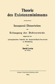 Cover von Theorie des Existenzminimums