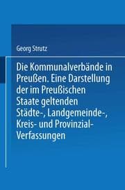 Cover von Die Kommunalverbände in Preußen