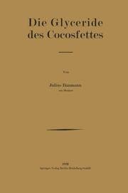 Cover von Die Glyceride des Cocosfettes