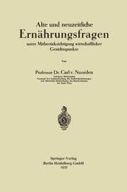 Cover von Alte und neuzeitliche Ernährungsfragen