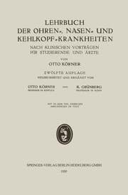 Cover von Lehrbuch der Ohren-, Nasen- und Kehlkopf-Krankheiten