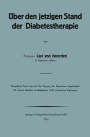 Cover von Über den jetzigen Stand der Diabetestherapie