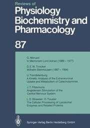 Cover von Reviews of Physiology, Biochemistry and Pharmacology