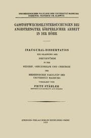 Cover von Gasstoffwechseluntersuchungen bei angestrengter körperlicher Arbeit in der Höhe
